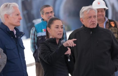 Sheinbaum, AMLO y Del Mazo, supervisan obras del Tren Interurbano Toluca-Ciudad de México