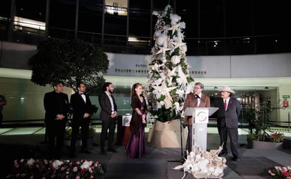 Monreal encabeza encendido de árbol de navidad en el Senado