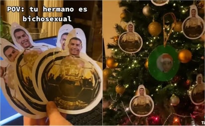 VIDEO: Aficionados decoran Árbol de Navidad con esferas de Cristiano Ronaldo: El vídeo compartido en redes sociales rápidamente se hizo viral por el ingenio de los fans