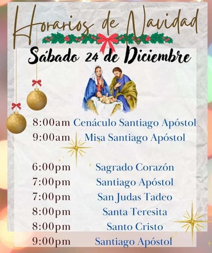 Iglesia católica celebrará la Navidad con misas en Monclova