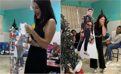 Fanática recibe a 'Checo Pérez' de regalo de Navidad