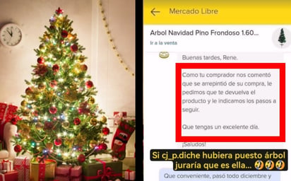 Pide árbol de Navidad por internet en diciembre y lo devuelve en enero