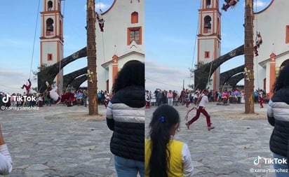 Volador de Papantla 'arrolla' a espectador durante danza; video se viraliza