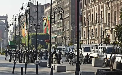 GN refuerza seguridad en el Zócalo por visita de Biden a Palacio Nacional 