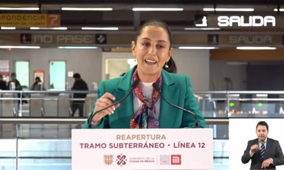 Sheinbaum encabeza reapertura del tramo subterráneo de la Línea 12