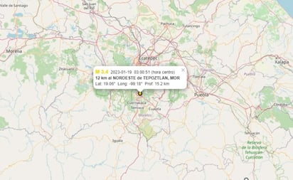 Mini sismo de 3.4 grados se siente en zonas del sur de la CDMX; epicentro fue en Tepoztlán, Morelos
