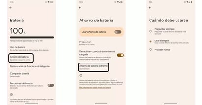 Truco de Android 13 para ‘programar’ el máximo ahorro de batería