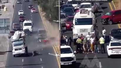 VIDEO: Trabajador de limpia voló de camión de basura tras choque en Edomex 