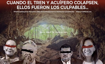 Activistas insisten que AMLO 'baje del helicóptero y camine el Tramo 5' del Tren Maya; protestan por ecocidio