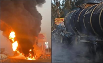 Reportan incendio de pipa en gasolinera de Guanajuato