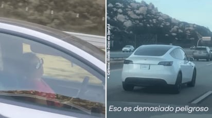 Captan a mujer dormida mientras su carro Tesla se maneja solo: Las imágenes generaron terror entre los automovilistas que conducían junto a la mujer. 