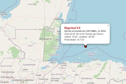 Sismo en Chetumal de 5.5 grados; no se reportan daños 