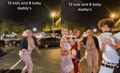 Mujer tiene 13 hijos de padres distintos, la critican y ella responde en TikTok: La mujer subió un video presentando a todos sus hijos mientras baila en la calle