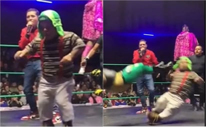 VIDEO: El brutal golpe que recibió Medio Metro en una función de Lucha Libre