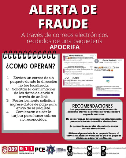 Advierten de fraudes por medio de correos electrónicos 