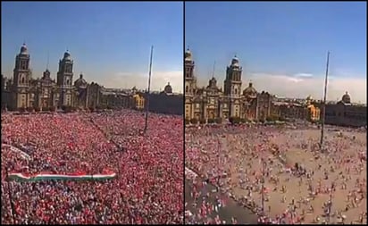 Así se llenó el Zócalo en concentración a favor del INE