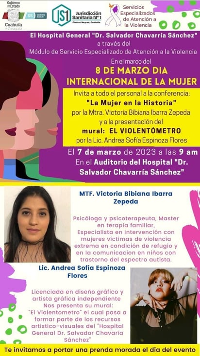 SSA invita a conferencia por el día de la mujer este martes en Piedras Negras 