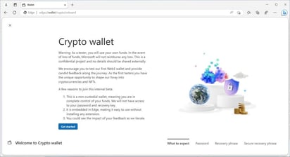 Microsoft trabaja en una billetera cripto para Edge: Microsoft está probando una nueva función para el navegador Edge, una billetera de criptomonedas integrada en la aplicación