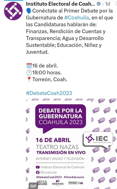 Cinco días faltan para el primer debate de candidatos a Gobernador