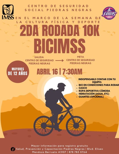 Centro de Seguridad Social invita a la 2da rodada 10k BICIMSS