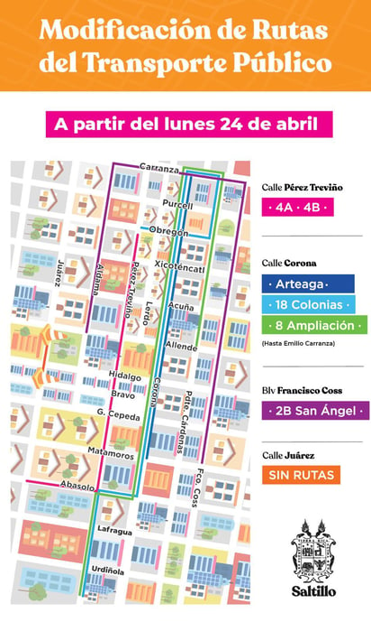 En la capital se modificarán rutas de acceso a Zona Centro