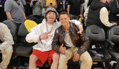 Chicharito Hernández y Peso Pluma se juntaron para ver a los Lakers de Lebron James