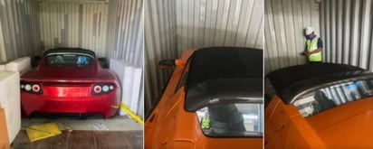 Tres Tesla Roadster nuevos llevaban más de una década en un contenedor