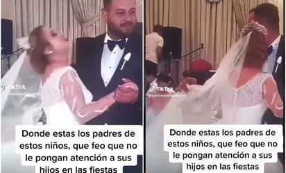 VIDEO: Niños arruinan el velo de una novia en plena boda y son duramente criticados: Una novia pasó un mal momento durante su boda