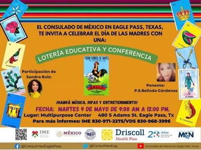 Consulado de México en Eagle Pass festejará el 10 de mayo a las mamás el 9 de mayo