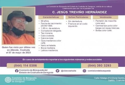 Sexagenario reportado desaparecido es encontrado sin vida