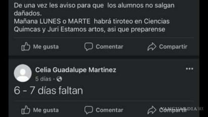 En Facebook amenazan con tiroteo en rectoría de la UAdeC