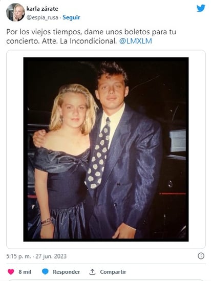 Fan de Luis Miguel le pide boletos asegurando ser 'La Incondicional': La presunta musa del cantante puertorriqueño no dejó pasar la oportunidad de pedir boletos para su tour