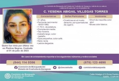 Localizan a mujer que estaba desaparecida; deambulaba por Piedras Negras 