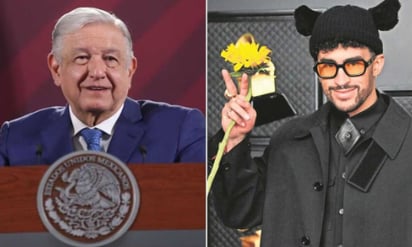 AMLO agradece a Bad Bunny y Grupo Frontera por levantarle el veto a la mañanera tumbada