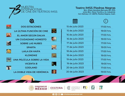 Teatro del IMSS sigue con muestra de cine