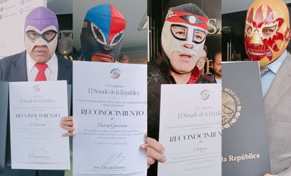 Octagón, Fuerza Guerrera, El Fantasma, Solar y leyendas de la lucha libre reciben reconocimiento en el Senado: Las leyendas del pancracio nacional se reunieron para ser galardonados por parte de las autoriades