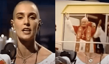 Sinead O'Connor y la vez que rompió una foto del Papa Juan Pablo II en televisión