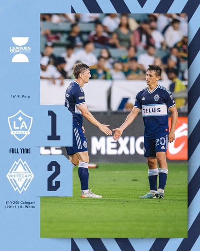 Whitecaps elimina 2-1 a LA Galaxy en Leagues Cup