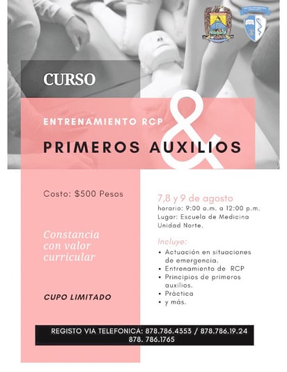 UAdeC convoca a curso de primeros auxilios y entrenamiento RCP 