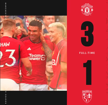 Manchester United ganó contra el Lens en un amistoso en Old Trafford: 3-1