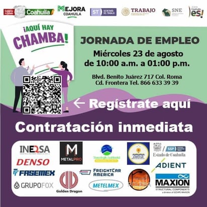 490 vacantes de empleo se ofertarán en Jornada el próximo 23