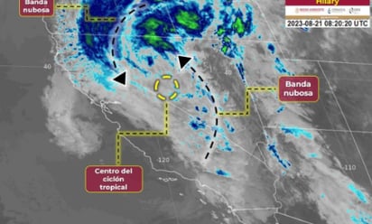 'Hilary' se aleja y pierde fuerza, pero dejará lluvias y chubascos en Baja California