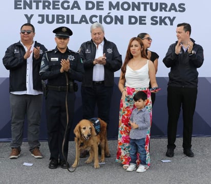 'Chema' jubila a 'Sky', elemento canino del K9 en Saltillo 