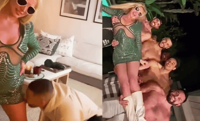 Britney Spears organiza 'fiesta de divorcio', rodeada de hombres sin camisa