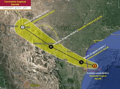 Ubicación y efectos de tormenta 'Harold' en México