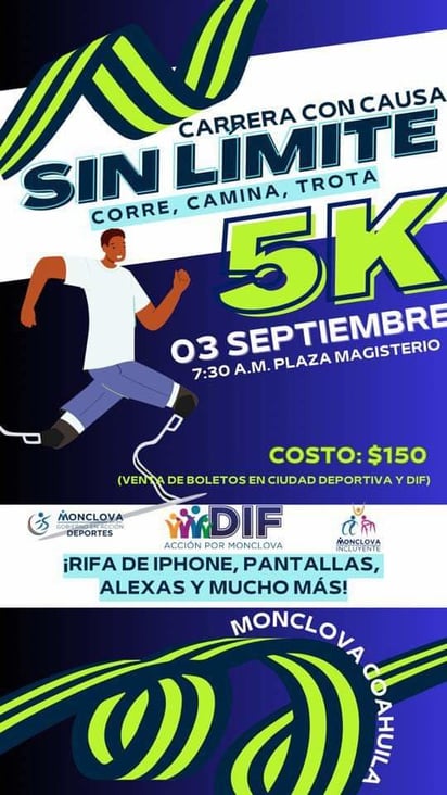 Inscripciones de la “Carrera Sin Límite 5K” ya están abiertas