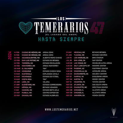 La venta de boletos para la gira del adiós de Los Temerarios ya ha comenzado