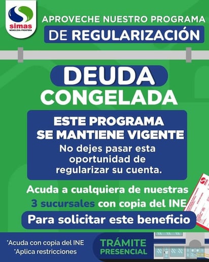 Programa de ‘Deuda Congelada’ sigue vigente en Simas