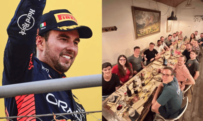 Checo Pérez invitó a cenar al equipo de Red Bull previo al podio en el GP de Italia