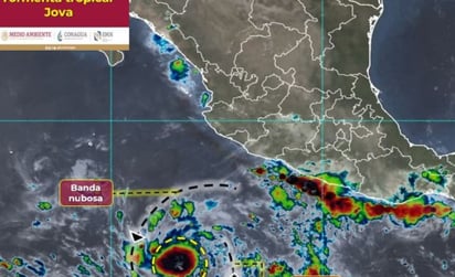 Se forma la tormenta tropical 'Jova' en el Pacífico; se localiza al suroeste de las costas de Jalisco y Colima: 
